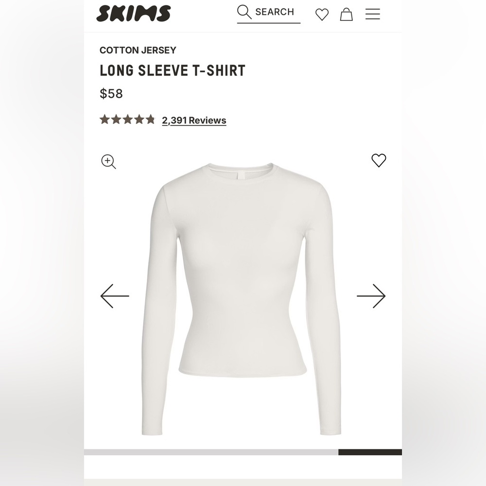 SKIMS cotton jersey long sleeve tee